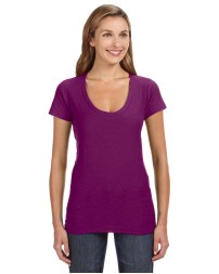 J America JA8169   Ladies' V-Neck Slub T-Shirt