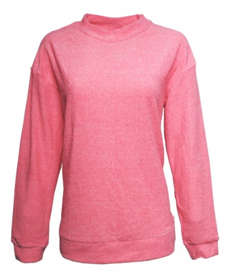 J America JA8428   Ladies' Weekend French Terry Mock Neck Crew