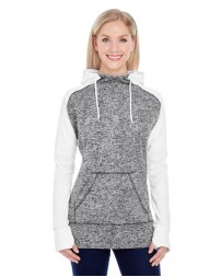 J America JA8618   Ladies' Colorblock Cosmic Hooded Sweatshirt