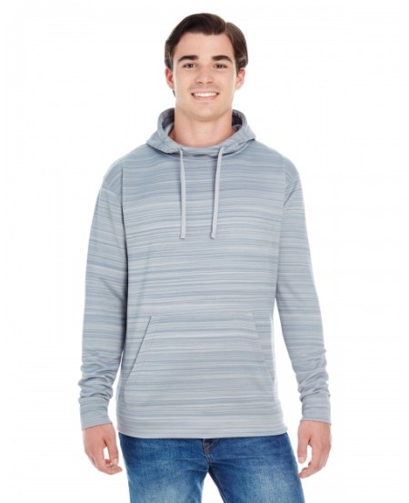 J America JA8661   Adult Odyssey Striped Poly Fleece Pullover Hood