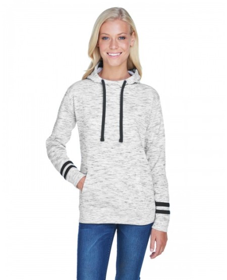 J America JA8674   Ladies' Melange Scuba Neck Sweatshirt