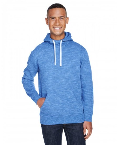 J America JA8677   Adult Melange Fleece Pullover Hooded Sweatshirt