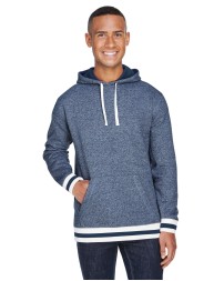 J America JA8701 Adult Peppered Fleece Lapover Hooded Sweatshirt