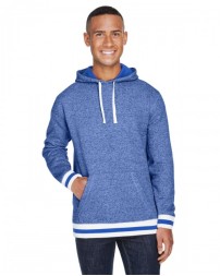 J America JA8701   Adult Peppered Fleece Lapover Hooded Sweatshirt