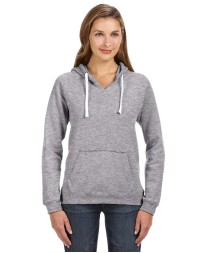 J America JA8836 Ladies' Sydney Brushed V-Neck Hooded Sweatshirt