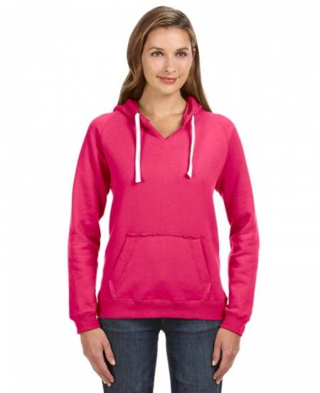 J America JA8836   Ladies' Sydney Brushed V-Neck Hooded Sweatshirt