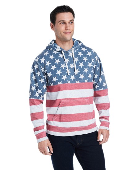 J America JA8871 Adult Triblend Pullover Fleece Hooded Sweatshirt