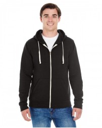 J America JA8872   Adult Triblend Full-Zip Fleece Hooded Sweatshirt