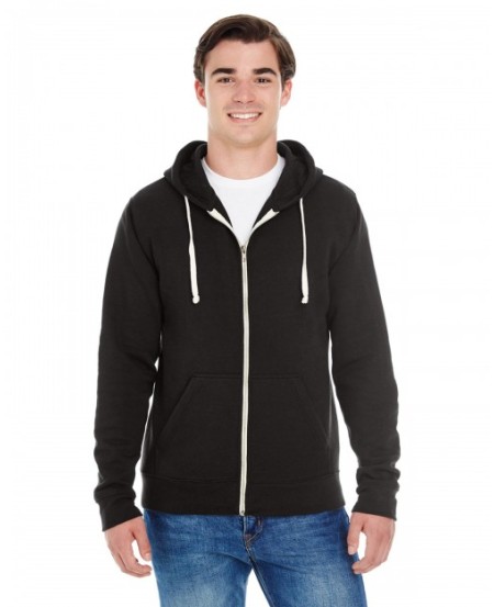 J America JA8872   Adult Triblend Full-Zip Fleece Hooded Sweatshirt