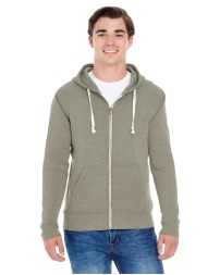 J America JA8872 Adult Triblend Full-Zip Fleece Hooded Sweatshirt