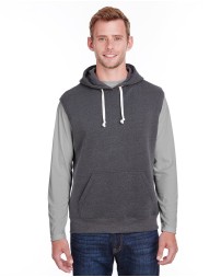 J America JA8877 Adult Triblend Fleece Sleeveless Hooded Sweatshirt