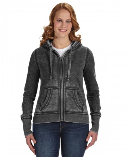 J America JA8913   Ladies' Zen Full-Zip Fleece Hooded Sweatshirt