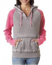 J America JA8926   Ladies' Zen Contrast Pullover Hooded Sweatshirt