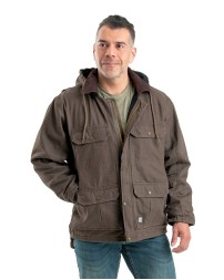 Berne JC613   Men's Heartland Washed Duck Zip-Off Hooded Coat