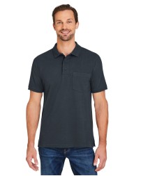 Harriton M205P Men's Valiant Cotton Snag Protect Pocket Polo