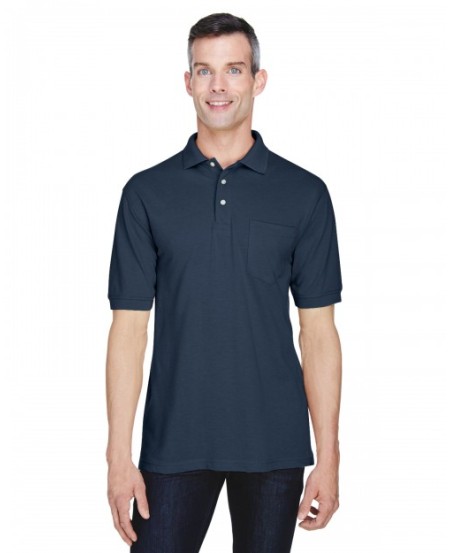 Harriton M265P   Men's Easy Blend Polo with Pocket