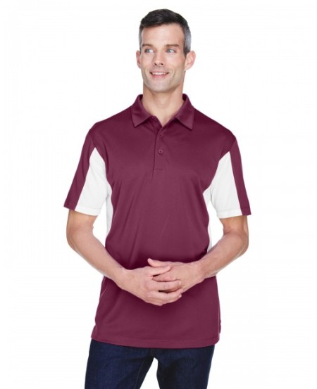 Harriton M355   Men's Side Blocked Micro-Pique Polo