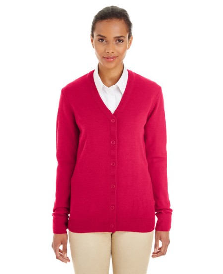 Harriton M425W Ladies' Pilbloc V-Neck Button Cardigan Sweater