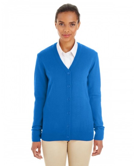 Harriton M425W   Ladies' Pilbloc V-Neck Button Cardigan Sweater