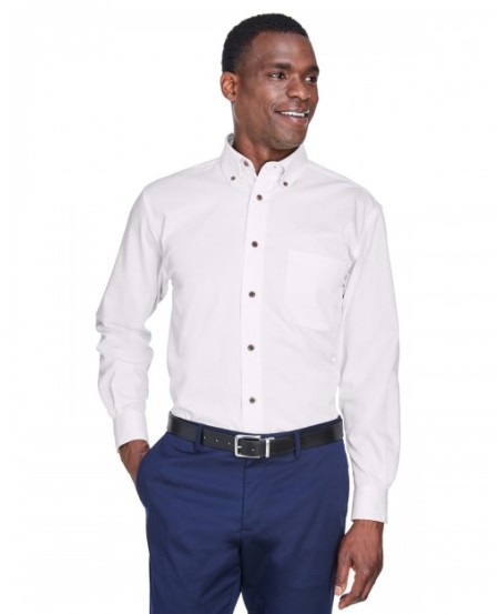 Harriton M500   Men's Easy Blend Long-Sleeve Twill Shirt with Stain-Release