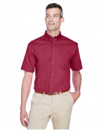 Harriton M500S   Men's Easy Blend Short-Sleeve Twill Shirt with Stain-Release