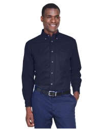 Harriton M500T Men's Tall Easy Blend Long-Sleeve Twill Shirt with Stain-Release