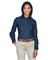 Harriton M550W Ladies' Long-Sleeve Denim Shirt