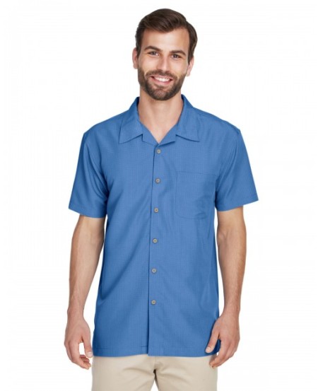 Harriton M560   Men's Barbados Textured Camp Shirt