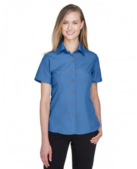 Harriton M560W   Ladies' Barbados Textured Camp Shirt