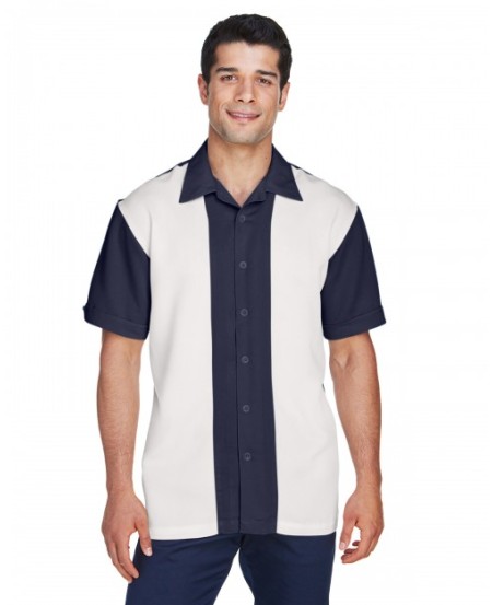 Harriton M575   Men's Two-Tone Camp Shirt