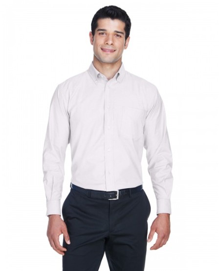 Harriton M600   Men's Long-Sleeve Oxford with Stain-Release