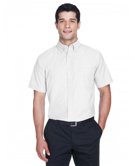 Harriton M600S   Men's Short-Sleeve Oxford with Stain-Release