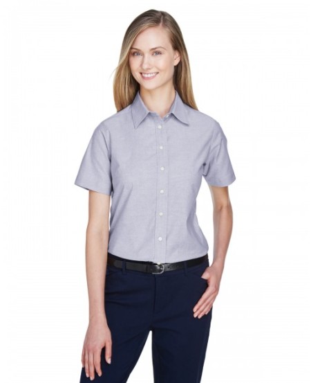 Harriton M600SW   Ladies' Short-Sleeve Oxford with Stain-Release