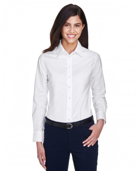 Harriton M600W   Ladies' Long-Sleeve Oxford with Stain-Release