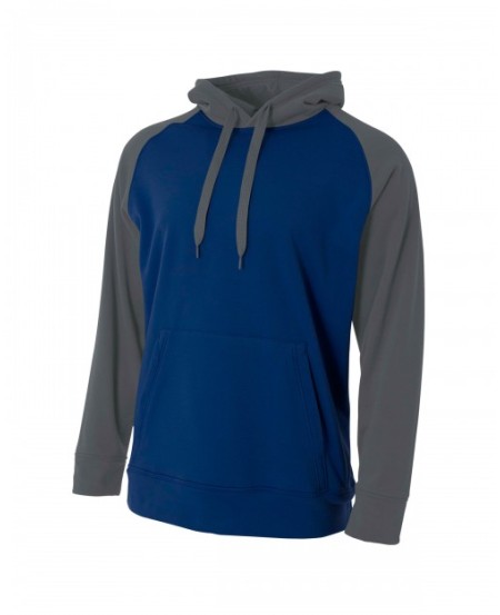 A4 N4234   Men's Color Block Tech Fleece Hoodie