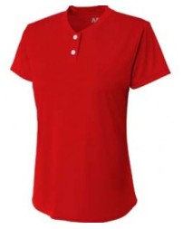 A4 NG3143   Girl's Tek 2-Button Henley Shirt