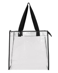 OAD OAD5006 Clear Tote with Gusseted And Zippered Top