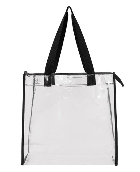 OAD OAD5006 Clear Tote with Gusseted And Zippered Top