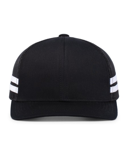 Pacific Headwear P115 Low-Profile Stripe Trucker Cap