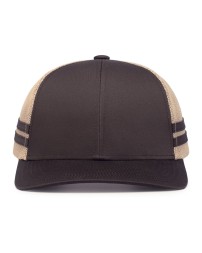 Pacific Headwear P115 Low-Profile Stripe Trucker Cap