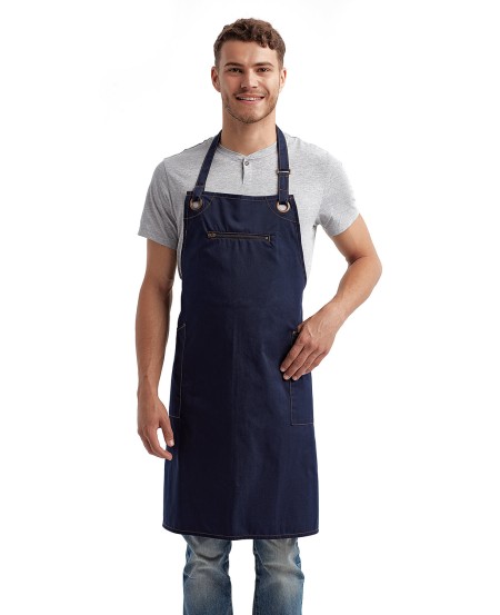 Artisan Collection by Reprime RP121   Unisex Barley Contrast Stitch Recycled Bib Apron