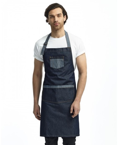 Artisan Collection by Reprime RP127   Unisex Domain Contrast Denim Bib Apron