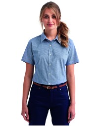 Artisan Collection by Reprime RP321 Ladies' Microcheck Gingham Short-Sleeve Cotton Shirt