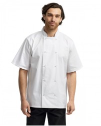 Artisan Collection by Reprime RP664   Unisex Studded Front Short-Sleeve Chef's Jacket