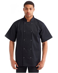 Artisan Collection by Reprime RP664 Unisex Studded Front Short-Sleeve Chef's Jacket