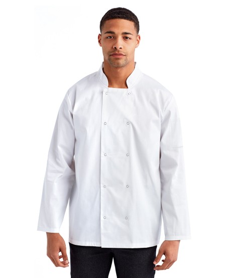 Artisan Collection by Reprime RP665 Unisex Studded Front Long-Sleeve Chef's Jacket