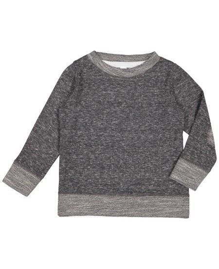 Rabbit Skins RS3379 Toddler Harborside Melange French Terry Crewneck with Elbow Patches