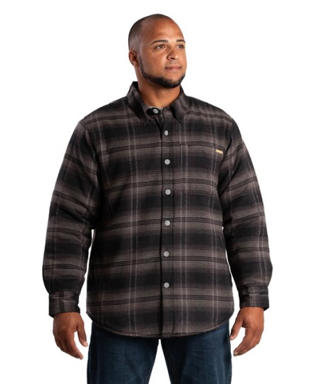 Berne SH77   Men's Heartland Sherpa-Lined Flannel Shirt Jacket