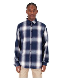 Shaka Wear SHHFS Men's Plaid Flannel Overshirt