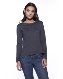 StarTee ST1471 Ladies' CVC High Low Long-Sleeve T-Shirt